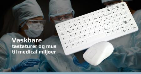 Vaskbare og hygiejniske tastaturer og mus